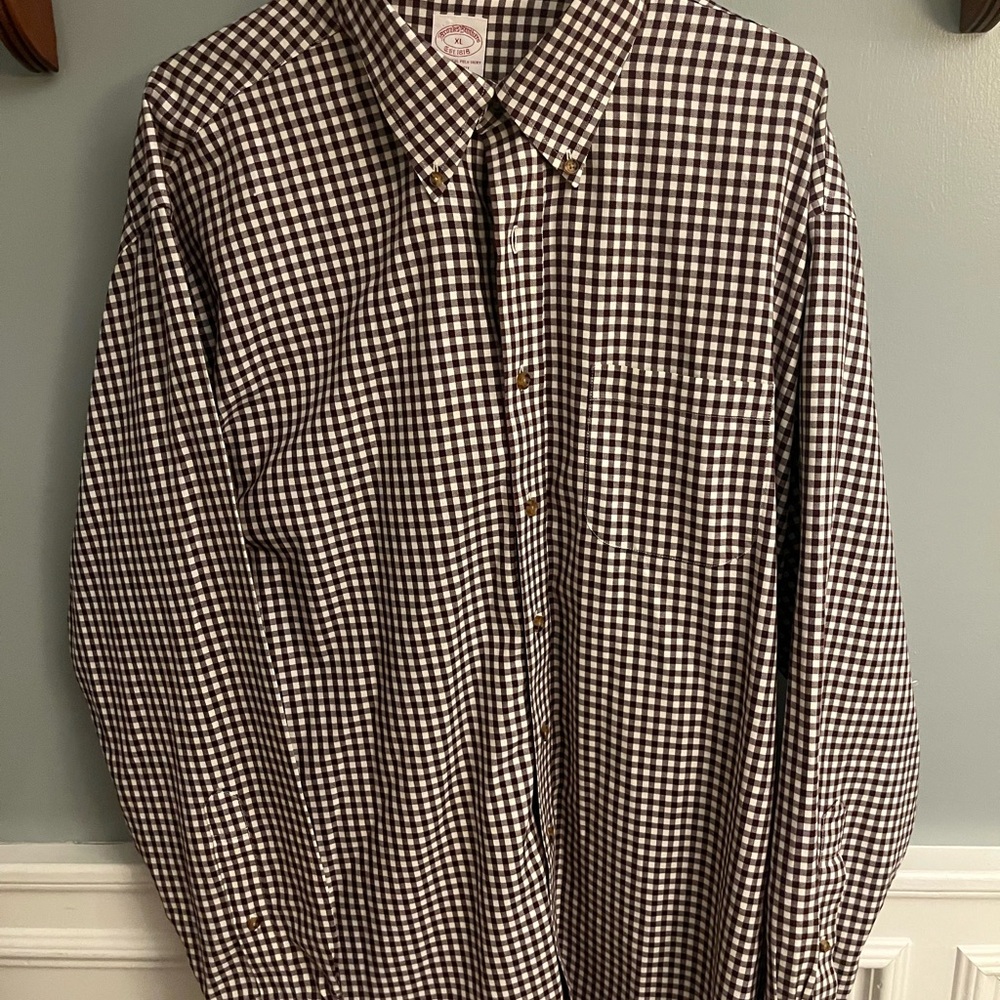 Brooks Brothers Brown Checkered Dress Shirt